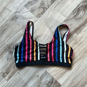 Bright striped swimsuit top